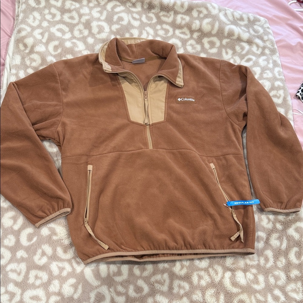 Columbia Tan Fleece Half-Zip Pullover